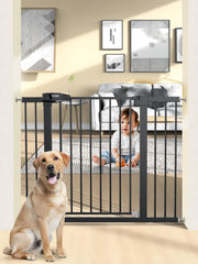 PLZOIT baby gate stairs 36.2 inches tall secures stairs for child and pet safety.