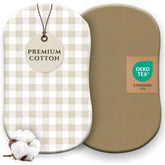 Pobibaby bassinet sheets soft-jersey knit—breathable sleep comfort.