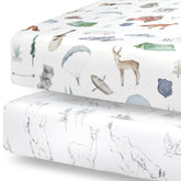 Pobibaby woodland crib sheet close-up soft texture for gentle sleep