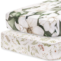 Pobibaby Zephyr floral fitted sheet close-up showcasing plush ALWAYSOFT fabric for gentle baby skin