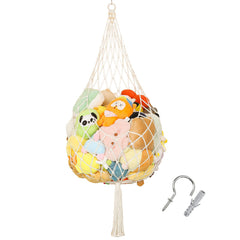 Poefditev stuffed-animal-net corner hammock saves space in a kids room