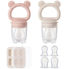 POIKSHARK baby feeder pouch close-up shows soft silicone safety for safe self-feeding
