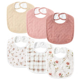 POIKSHARK Muslin Baby Bib front view with soft cotton and plush back for gentle absorption.