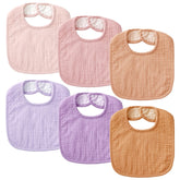POIKSHARK muslin bib pink front view shows ultra-soft cotton for drool management.