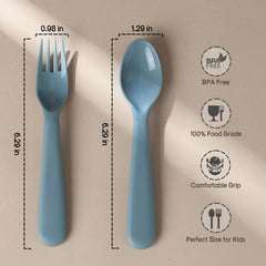 POIKSHARK toddler utensils spoons close-up shows easy-to-use design for little eaters