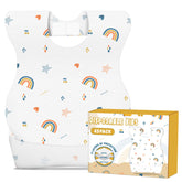 POIKSHARK triple-layer bib shows soft top layer and waterproof base for mess-free meals
