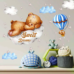 POILKMNI sleeping bear stars decor enhances cozy nursery ambiance