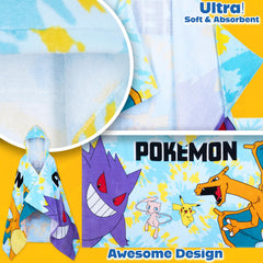 Pokemon hooded towel blue beach-trip essential for sun and sand