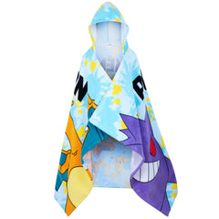 Pokemon hooded towel blue kid poncho on enhances bath-time comfort