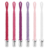 Pokipaw pacifier clip pastel pink set keeps pacifiers within reach during outings.