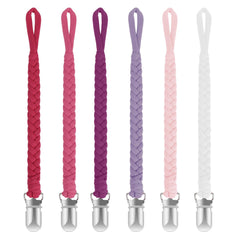 Pokipaw pacifier clip pastel pink set keeps pacifiers within reach during outings.