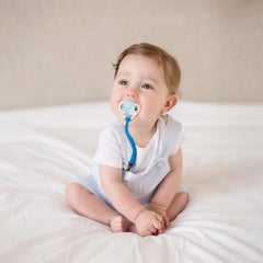 Pokipaw pacifier clip soft cotton braid keeps pacifiers gentle on skin.