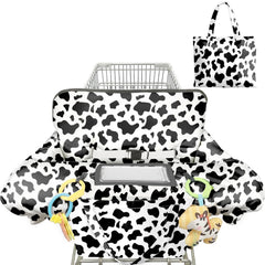 Polovillae cow-pattern cart cover folded for travel and storage.