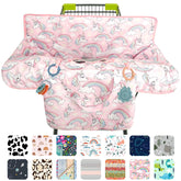 Polovillae pink cart cover unicorn pattern front view for cozy baby protection during shopping