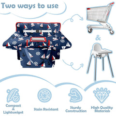 Polovillae shopping cart cover blue sailboat padding adds plush comfort