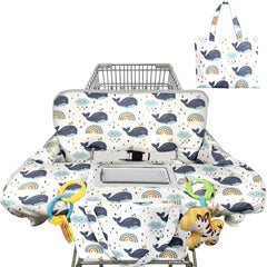 Polovillae White Whale shopping cart cover with padded comfort.