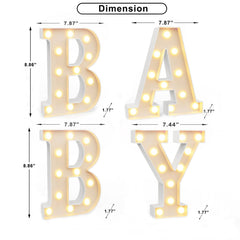 Pooqla BABY marquee letters wall decor for nursery or party setup