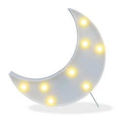 Pooqla Moon marquee sign with warm LEDs for cozy ambient lighting.