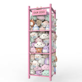POOSIDE stuffed animal storage organizer full unit showing tall vertical design for kid rooms