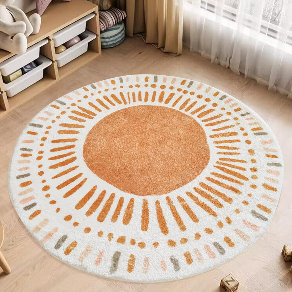 Poowe Cute Point Rings Play Mat front view shows a soft, safe surface for early play.