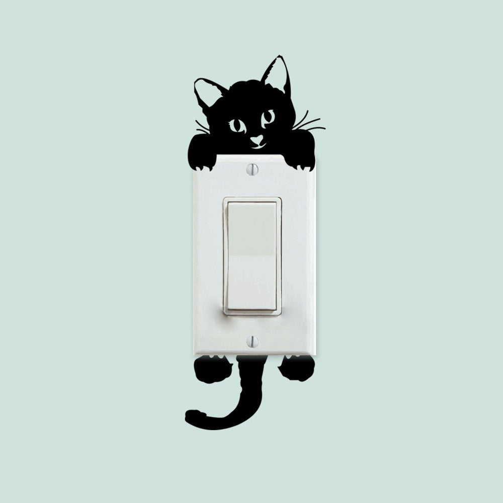 POPIGIST light-switch decals cat-pattern closeup for kid-friendly switch-area decor