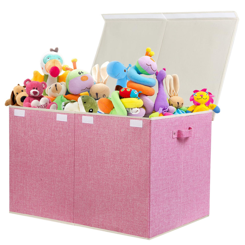 Popoly 122L toy box lid closed protects toys from dust and clutter.