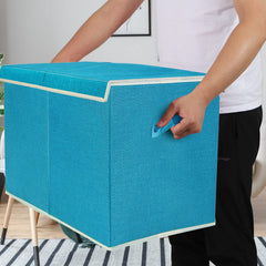 Popoly durable linen fabric storage box with sturdy structure.