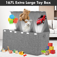 Popoly Extra Large Toy Box 3mm PP frame stays sturdy even when full.