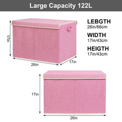 Popoly foldable toy storage laid flat for easy closet stowage.