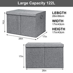 Popoly chest shows heavy-duty riveted handles for easy carrying of large loads.