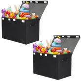 Popoly 2-pack toy box with flip-top lid front view showing large storage capacity