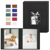 Popotop photo album front cover in vegan leather offers lasting durability for keepsakes.