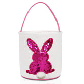 Poptrend Easter Basket Bags pink front view for easy egg hunting.