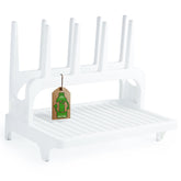 PopYum Glacier White drying rack front view shows compact, eco-friendly counter storage.