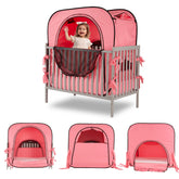 Porayhut pop-up baby privacy bed tent assembled for quick setup and a private sleep space.