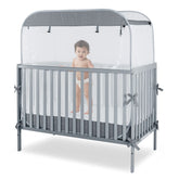 Porayhut portable baby crib net folded for travel protection and compact storage.