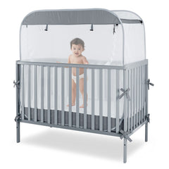 Porayhut portable baby crib net folded for travel protection and compact storage.