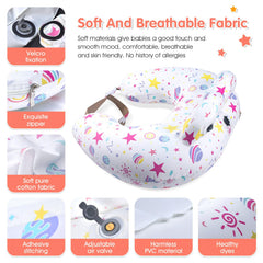Portabuddy nursing pillow with adjustable waist strap for universal fit.