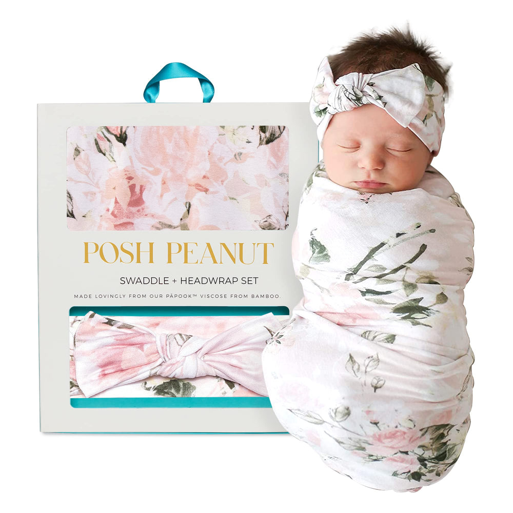 Posh Peanut swaddle blanket closeup reveals silky-soft bamboo viscose for gentle skin