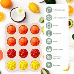 Potchen 3 Pcs baby food storage tray green-gray supports compact stacking and space-saving.