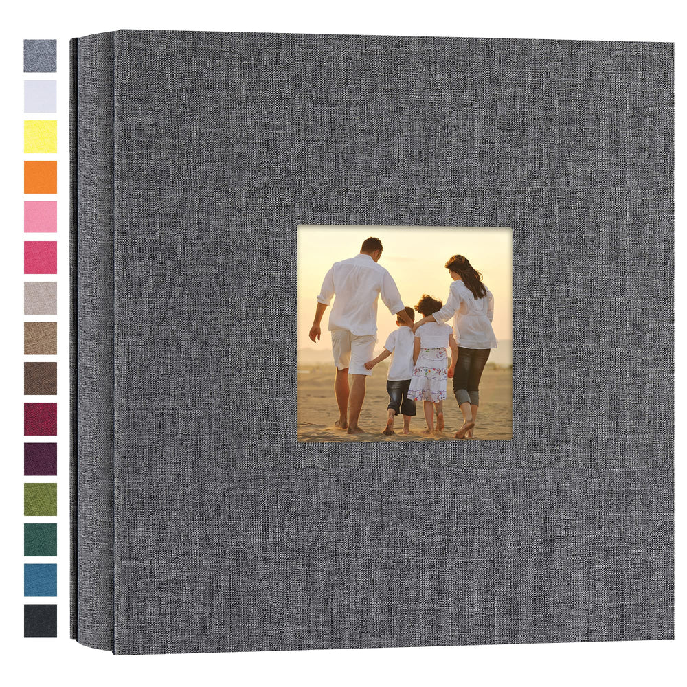 potricher small photo album gray linen cover highlights durable memory keeping.