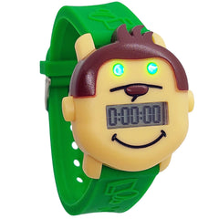 Potty Monkey Watch front view with flashing eyes reminds kids it's time to potty.