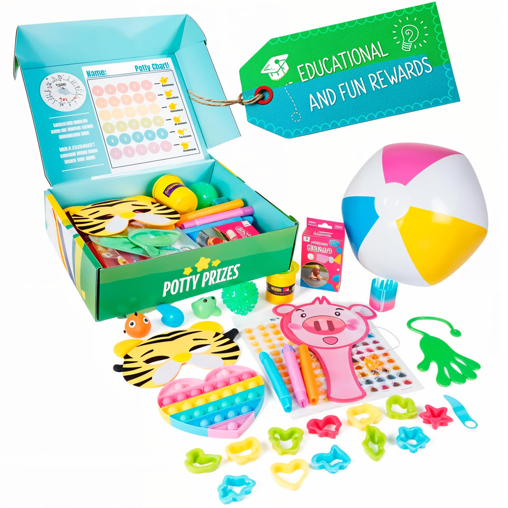 Potty Prizes inside-box view highlights the complete training setup for quick motivation.