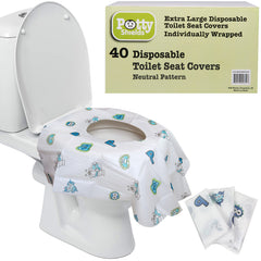 Potty Shields full-seat coverage provides XL protection for public toilets.