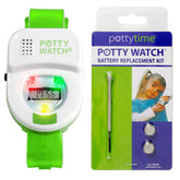 POTTY TIME potty-watch green wristband helps kids remember potty breaks.