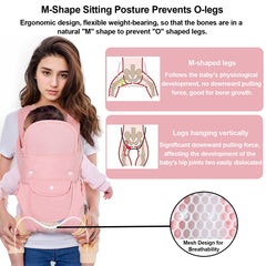 POVENK breathable mesh fabric pink keeps baby and caregiver cool