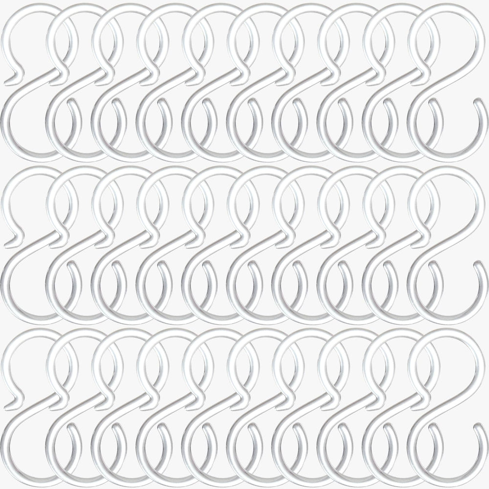 POVETIRE 2.5-inch transparent S hook for headbands keeps nursery organized and accessible