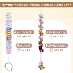POVETIRE baby headband organizer neatly displays bows and bands for tidy nursery storage.