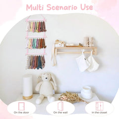 POVETIRE baby headbands organizer keeps accessories tidy for quick wardrobe changes