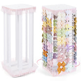 POVETIRE Bow Holder assembly-step shows quick setup for organized hair accessories.